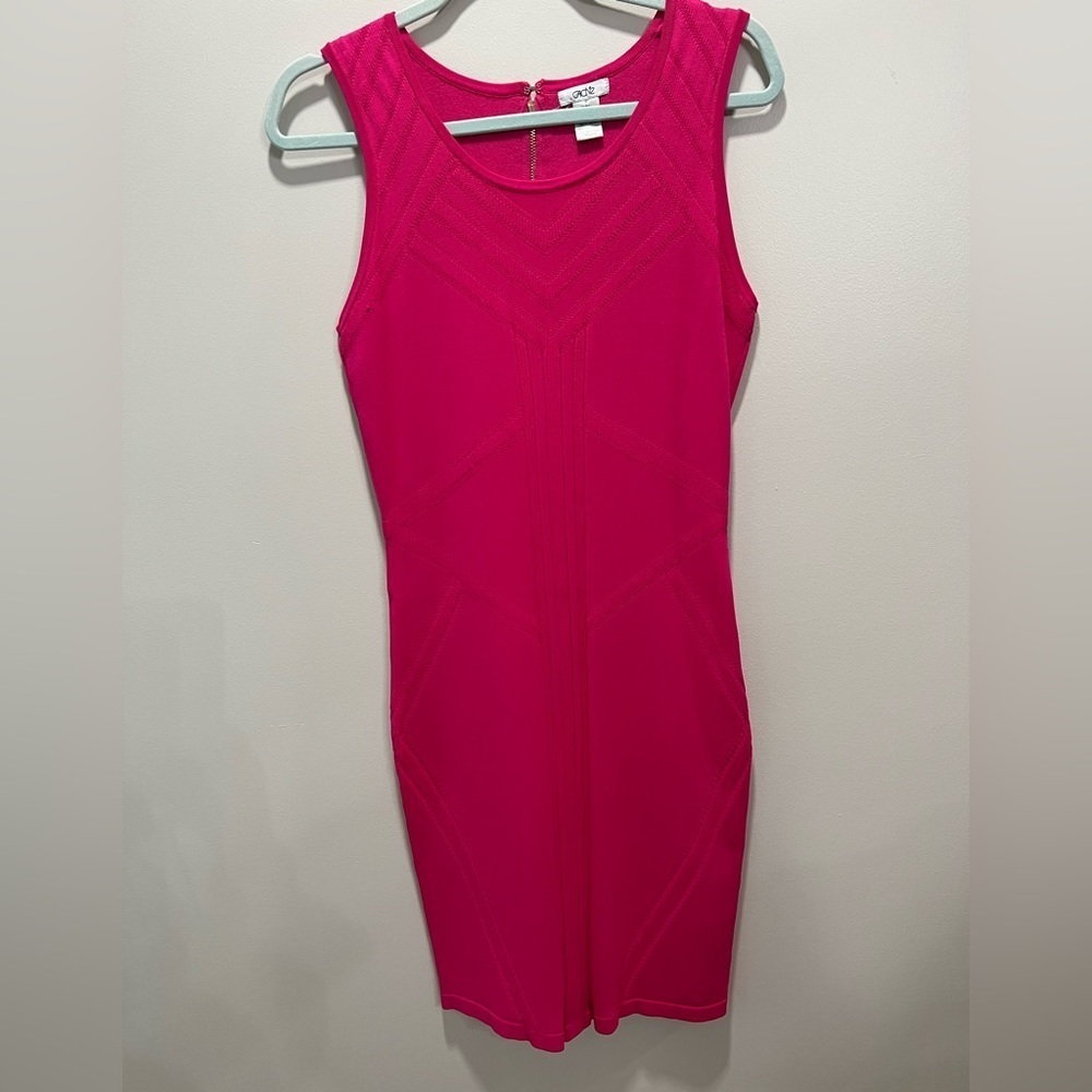 Cache VTG Y2K Pink Knit Bodycon Dress Size Medium